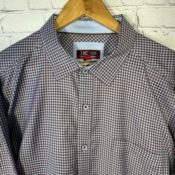 Johnston & Murphy XC 4 Extreme Comfort XXL Houndstooth Long Sleeve Button Down - Picture 3 of 9